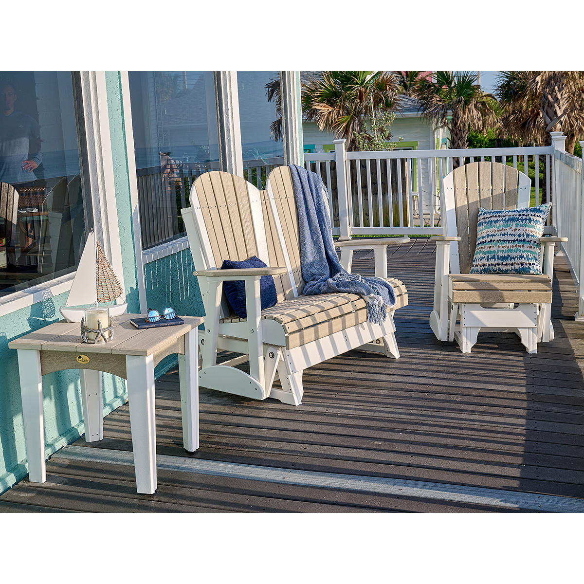 LuxCraft Adirondack Glider Patio Set - LC-ADIRONDACK-SET22