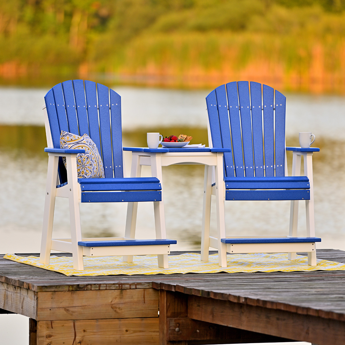 LuxCraft Adirondack Balcony Chair and Table Patio Set - LC-ADIRONDACK-SET24