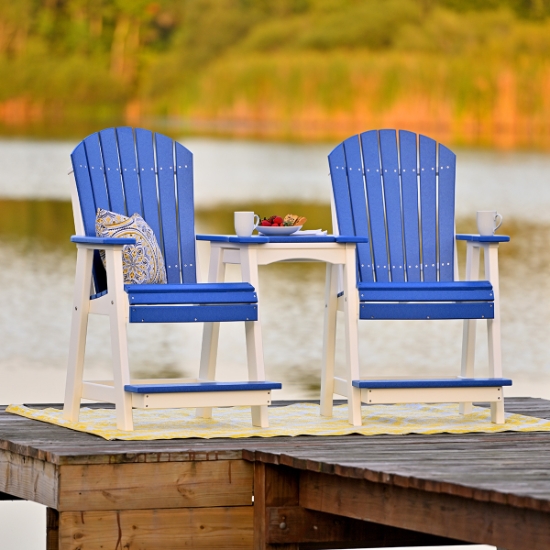 LuxCraft Adirondack Balcony Chair and Table Patio Set - LC-ADIRONDACK-SET24