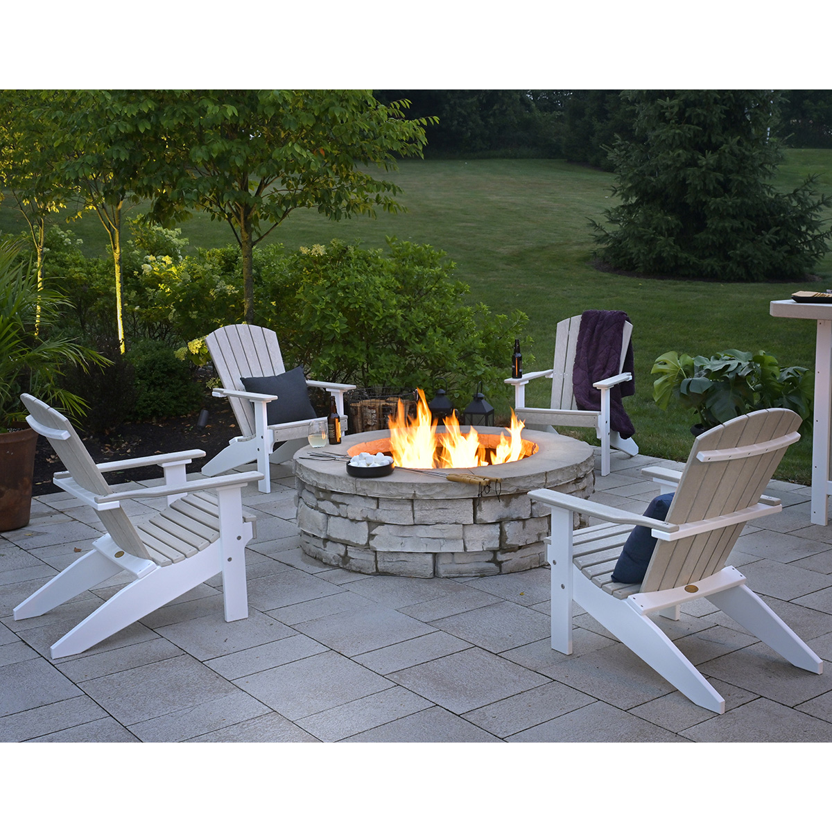 LuxCraft Set of 4 Lakeside Poly Adirondacks - LC-ADIRONDACK-SET26