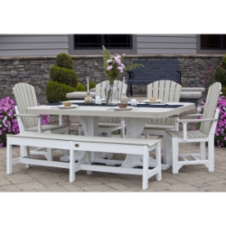 LuxCraft Adirondack Patio Dining Set with Bench - LC-ADIRONDACK-SET27