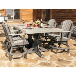 LuxCraft Adirondack Counter Height Patio Dining Set with Swivel Stools - LC-ADIRONDACK-SET29