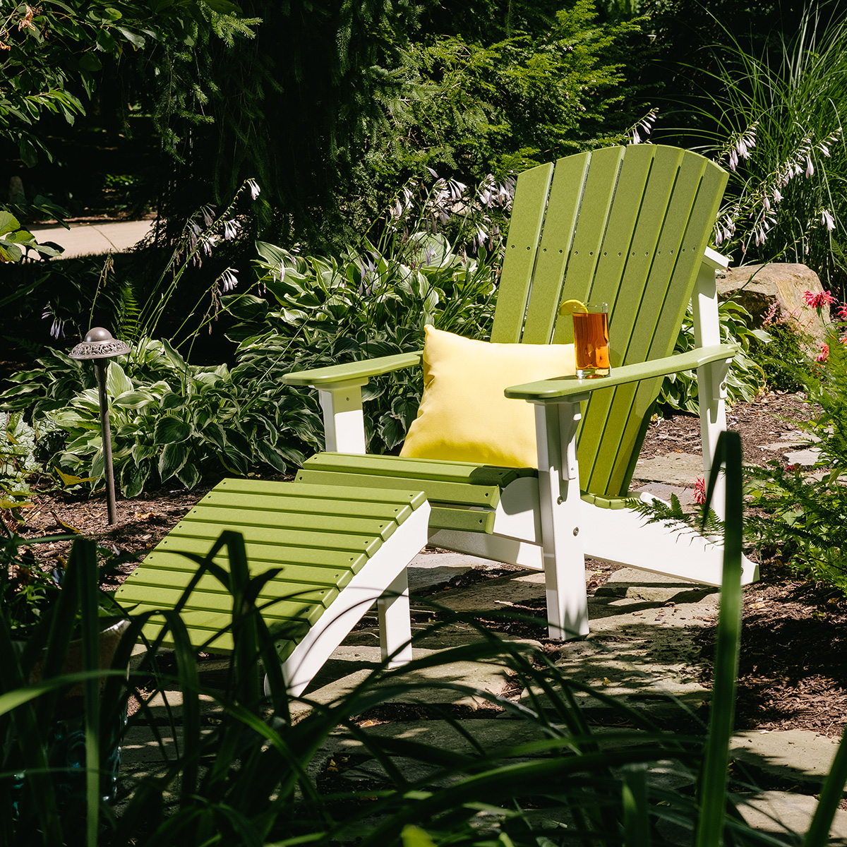 LuxCraft Deluxe Adirondack Chair and Ottoman Set - LC-ADIRONDACK-SET34