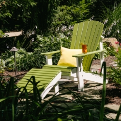 LuxCraft Deluxe Adirondack Chair and Ottoman Set - LC-ADIRONDACK-SET34