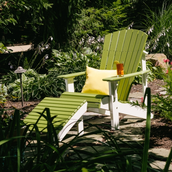 LuxCraft Deluxe Adirondack Chair and Ottoman Set - LC-ADIRONDACK-SET34