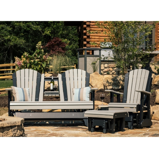 LuxCraft Adirondack Poly Sofa Glider Patio Set - LC-ADIRONDACK-SET8