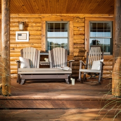 LuxCraft Adirondack Sofa Glider and Grandpa Rocker Porch Set - LC-ADIRONDACK-SET9
