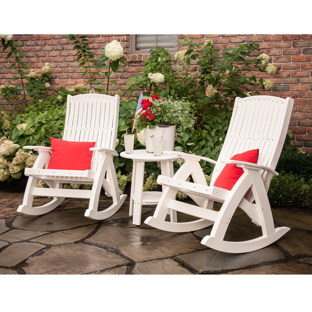 Luxcraft Poly Comfort Rocker And Side Table Set Lc Classic Set11