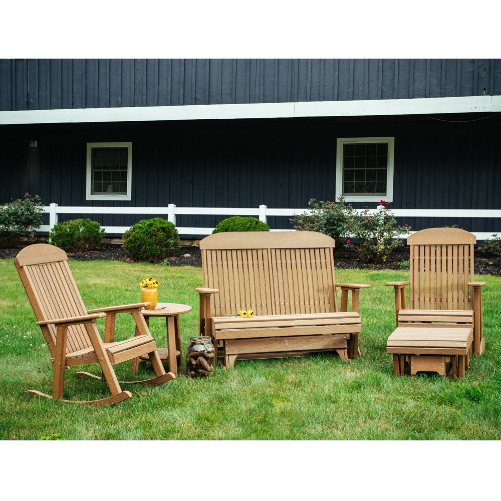 LuxCraft Poly Glider and Rocker Outdoor Furniture Set - LC-CLASSIC-SET20