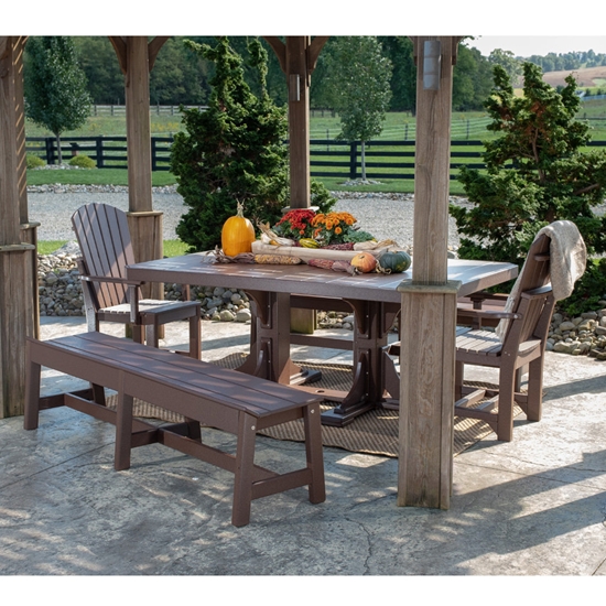 LuxCraft Classic Poly Dining Set with Benches - LC-CLASSIC-SET3