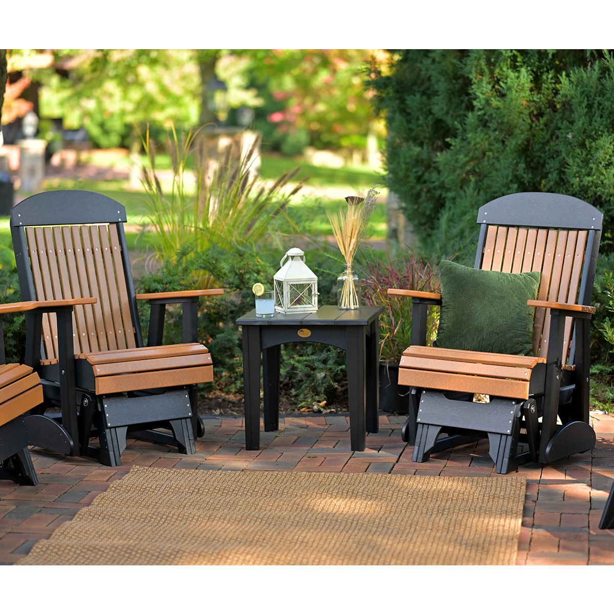 LuxCraft Classic Poly Glider Set with Island End Table - LC-CLASSIC-SET30