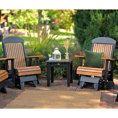LuxCraft Classic Poly Glider Set with Island End Table - LC-CLASSIC-SET30