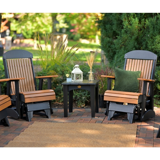 LuxCraft Classic Poly Glider Set with Island End Table - LC-CLASSIC-SET30