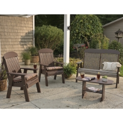 LuxCraft Classic Loveseat and Chair Poly Patio Set - LC-CLASSIC-SET32