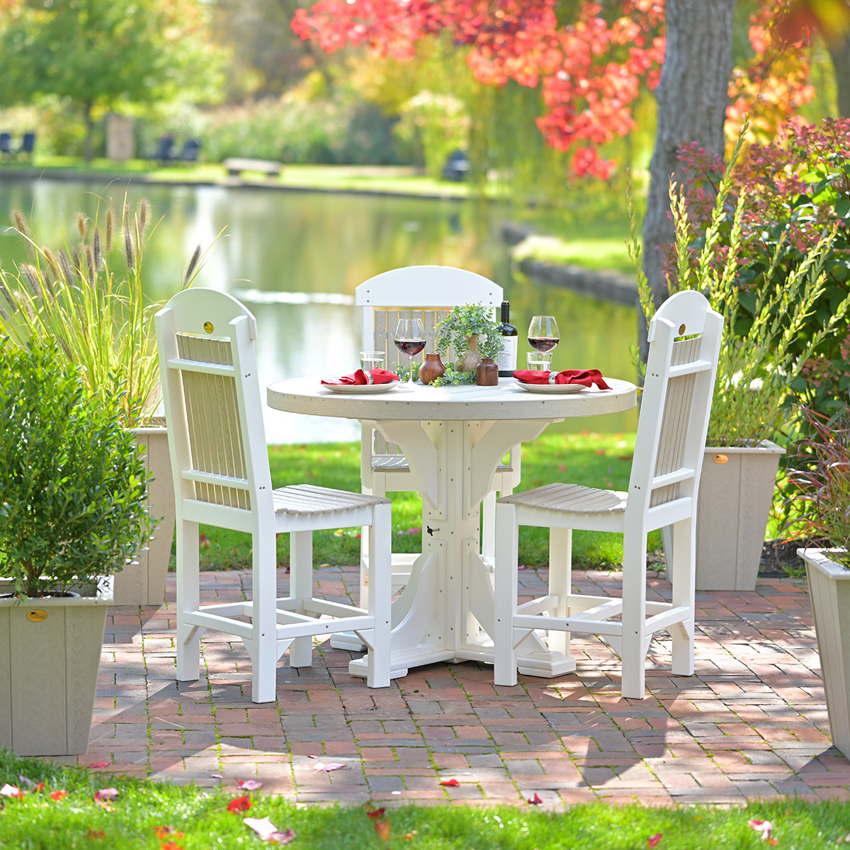 LuxCraft Classic Counter Height Dining Set for 3 - LC-CLASSIC-SET35