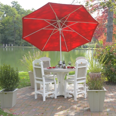 LuxCraft Classic Counter Height Round Polymer Dining Set - LC-CLASSIC-SET36