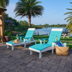 LuxCraft Set of 2 Polymer Chaise Loungers - LC-CLASSIC-SET44