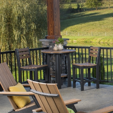 LuxCraft Island Counter Height Polymer Bistro Set - LC-CLASSIC-SET46