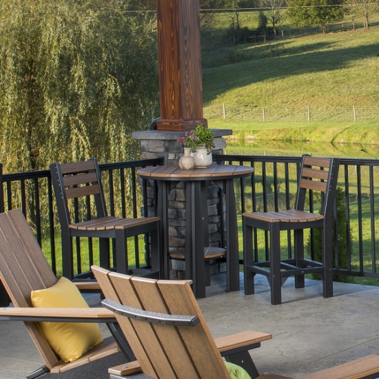 LuxCraft Island Counter Height Polymer Bistro Set - LC-CLASSIC-SET46