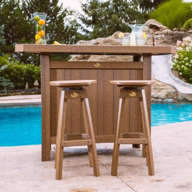LuxCraft Classic Poly Serving Bar with Swivel Stools - LC-CLASSIC-SET8