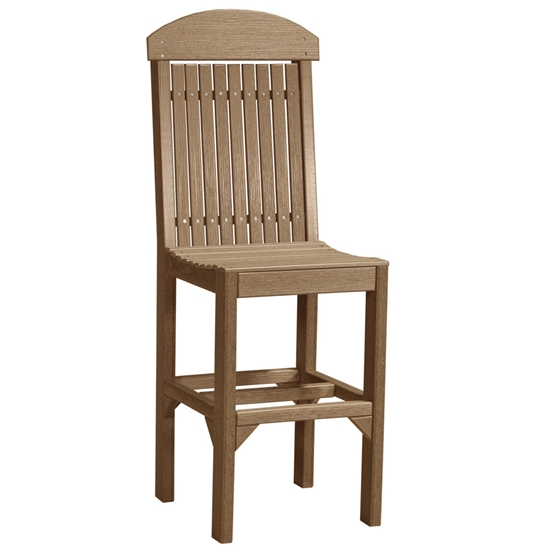 Faux wood outdoor bar chair