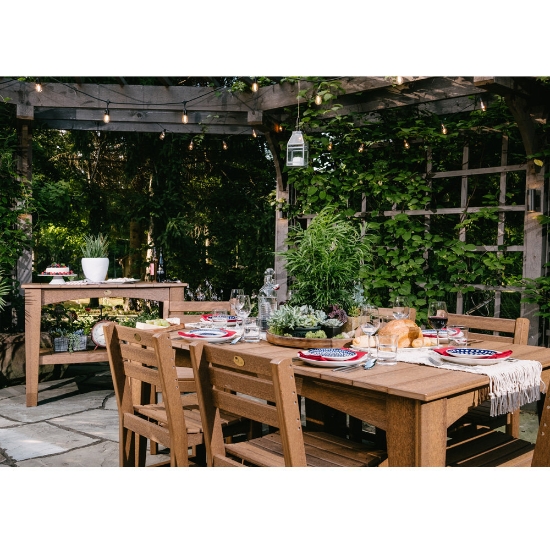 Durable poly slat top table