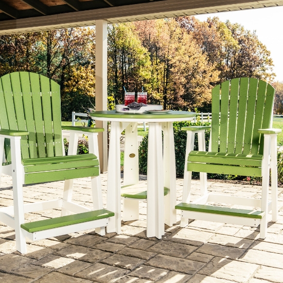 Tropical Balcony Table in Lime Green and White