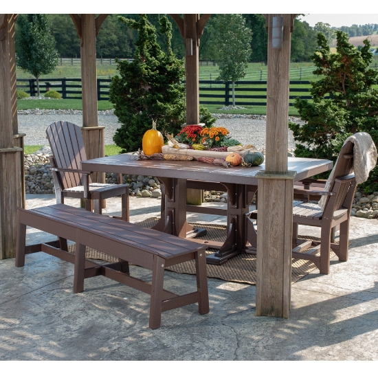 Faux wood slat dining table