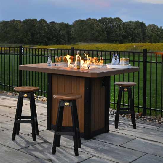Lumin Rectangle 62" Dining Fire Table set
