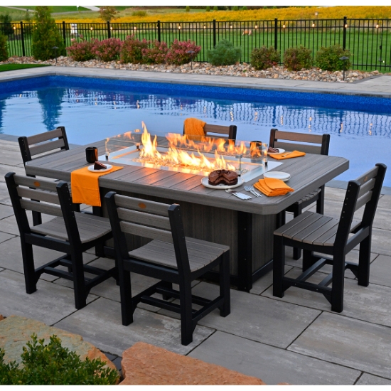 Lumin Rectangle 79" Dining Fire Table lifestyle