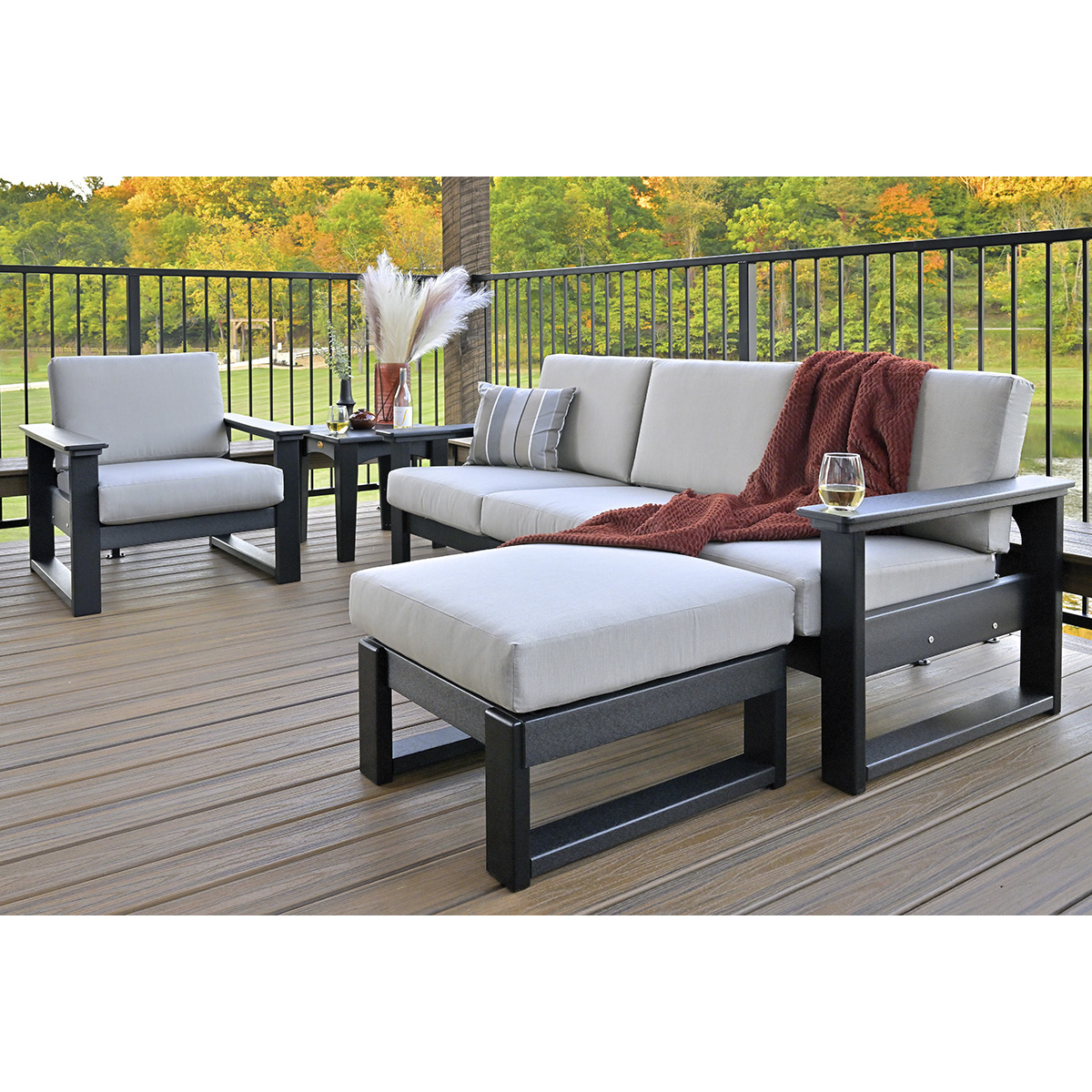 LuxCraft Lanai Sofa and Lounge Chair Patio Set