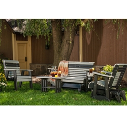 LuxCraft Plain Poly Glider and Chair Outdoor Set - LC-PLAIN-SET1