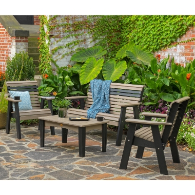 LuxCraft Plain Loveseat and Chair Polymer Set - LC-PLAIN-SET7