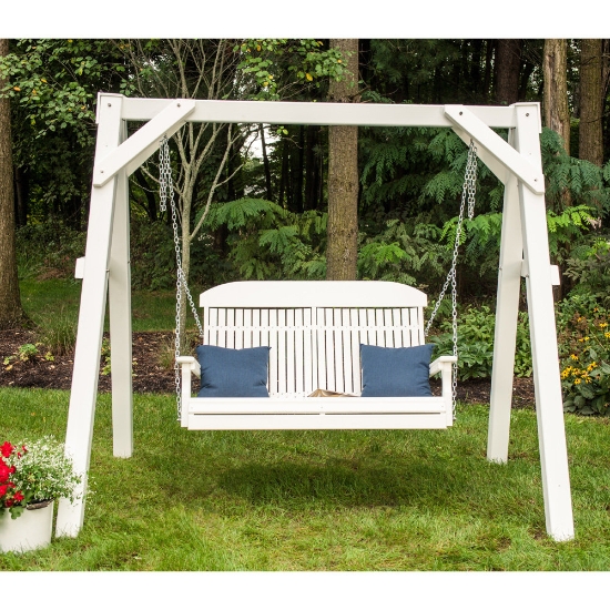LuxCraft A-Frame Vinyl Swing Stand - White - VAFW