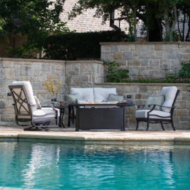 Mallin Anthem Outdoor Furniture Set with Fire Pit Table - ML-ANTHEM-SET2