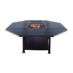 Mallin Paso Robas 64" Octagonal Dining Height Fire Table - F Slat Table - LF153L-F071F