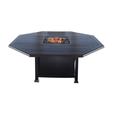 Mallin Paso Robas 64" Octagonal Dining Height Fire Table - F Slat Table - LF153L-F071F