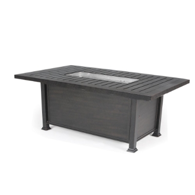Mallin Rectangular Chat Height Fire Table - N Slat Top - LF262-N260F