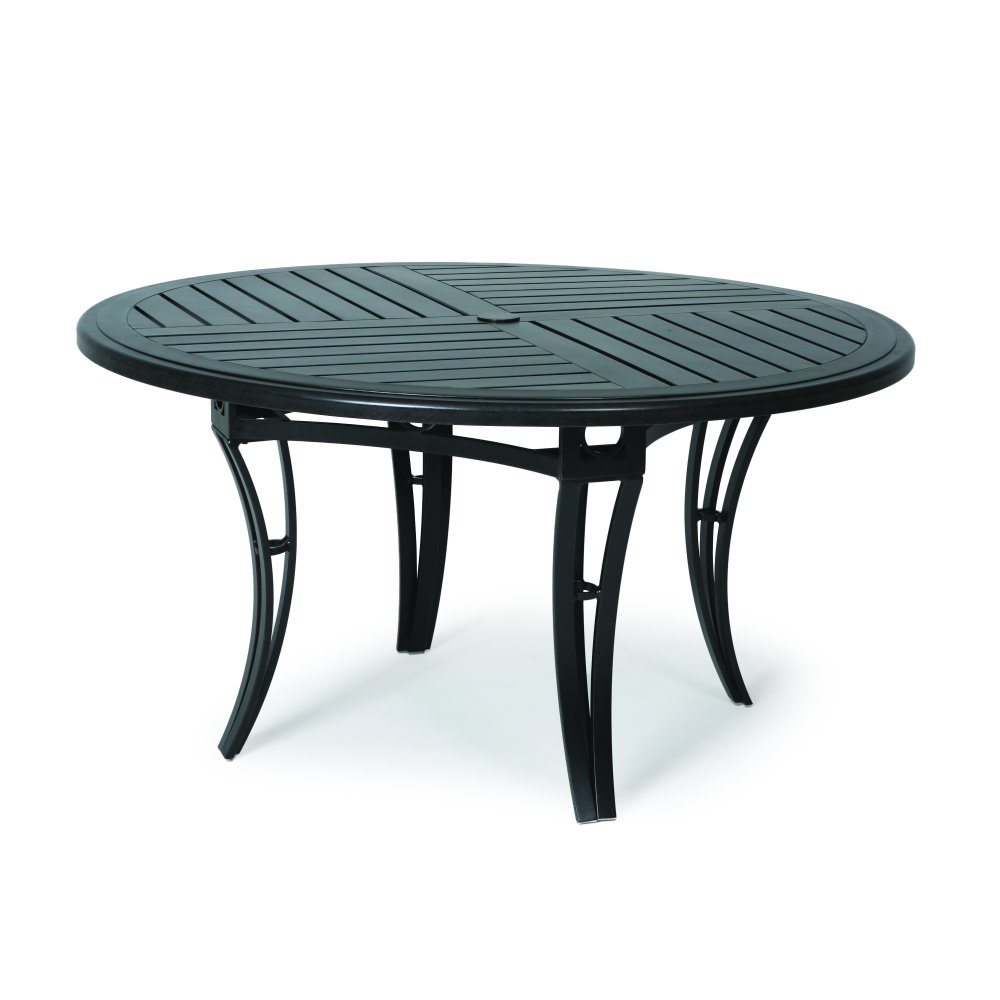 Mallin Salinas Slat 54" Round Umbrella Dining Table - B7748-F054U