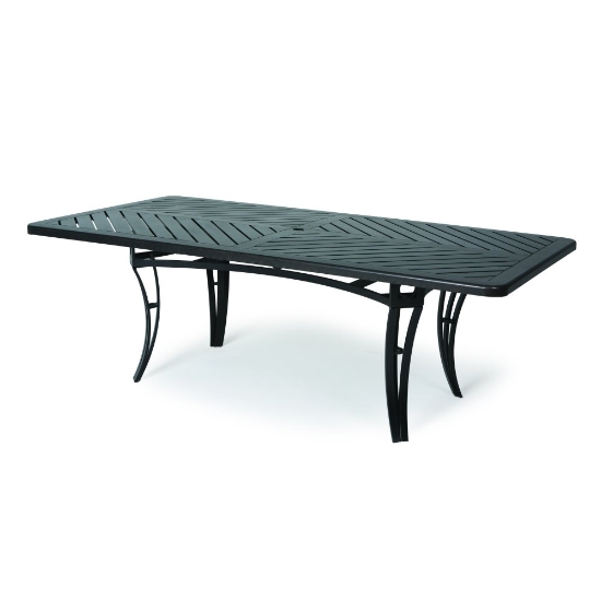 Mallin Salinas Slat 86" x 44" Rectangular Umbrella Dining Table - B7784-F284U