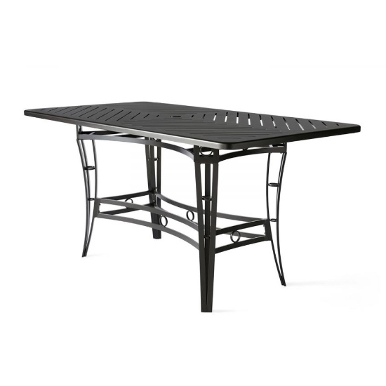 Mallin Salinas Slat 86" x 44" Rectangular Bar Height Umbrella Table - BB7784-F284U
