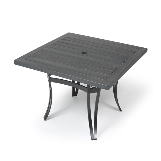 Mallin Salinas Woodgrain 48" Square Umbrella Dining Table - B7748-W148U