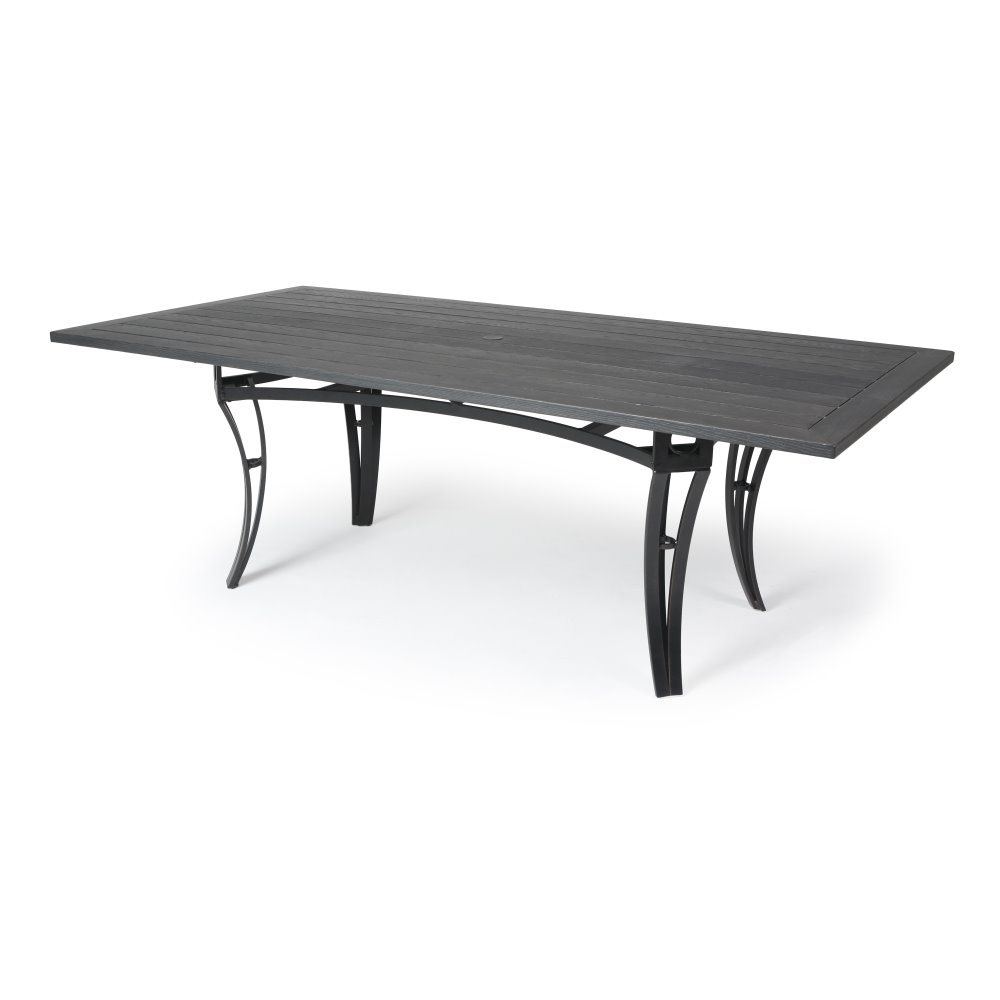 Mallin Salinas Woodgrain 84" x 43" Rectangular Umbrella Dining Table - B7784-W284U