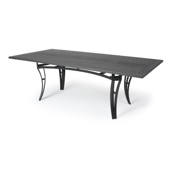 Mallin Salinas Woodgrain 84" x 43" Rectangular Umbrella Dining Table - B7784-W284U