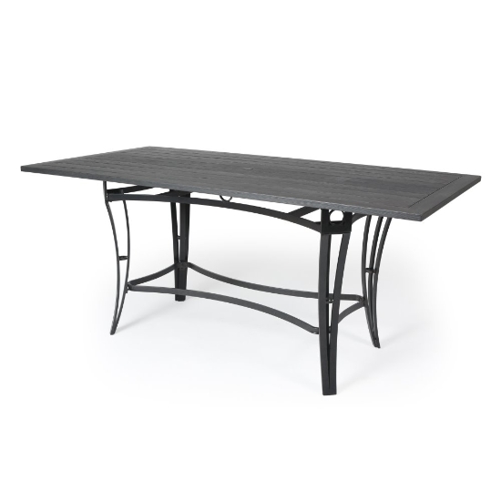 Mallin Salinas Woodgrain 84" x 43" Rectangular Bar Height Umbrella Table - BB7784-W284U