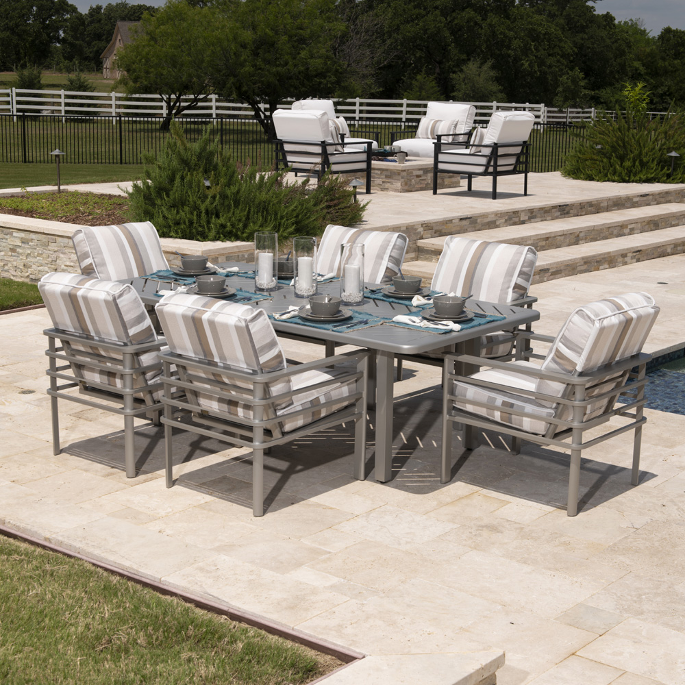 Mallin Sarasota Modern Outdoor Dining Set for 6 | ML-SARASOTA-SET2
