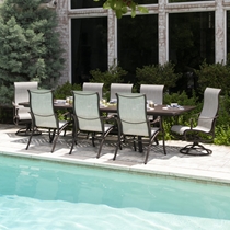 Scarsdale Aluminum Sling Outdoor Dining Set for 8
