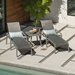 Mallin Tayler Modern Aluminum Sling Pool Chaise Set with Side Table - ML-TAYLER-SET3