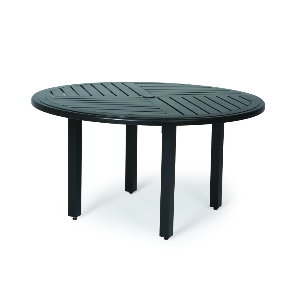 Mallin Trinidad F-Slat 54" Round Umbrella Dining Table - B3748-F054U