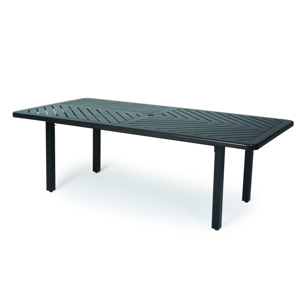 Mallin Trinidad F-Slat 84" x 42" Rectangular Umbrella Dining Table - B3784-F284U